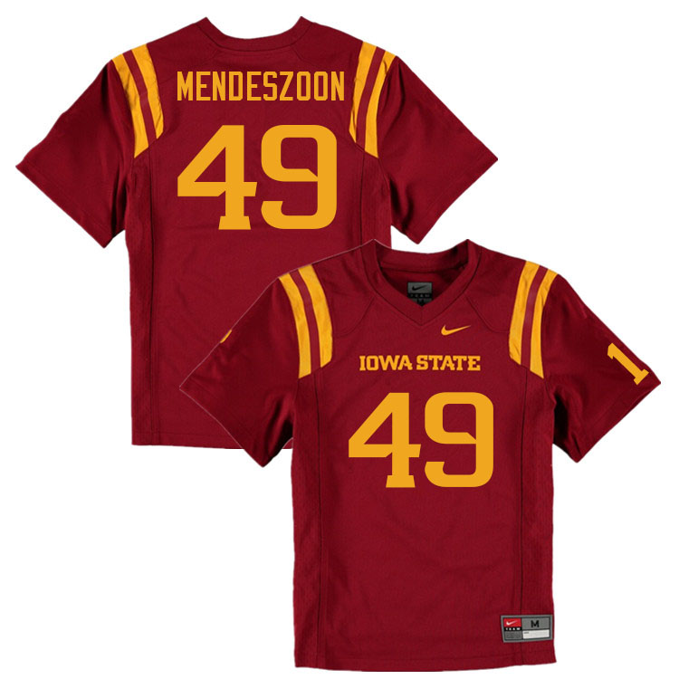 Men #49 Myles Mendeszoon Iowa State Cyclones College Football Jerseys Sale-Cardinal - Click Image to Close
